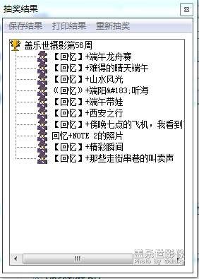 蓋樂世攝影周賽第56期【回憶】開獎(jiǎng)