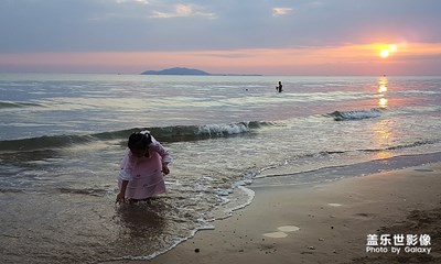 海邊觀夕陽隨拍