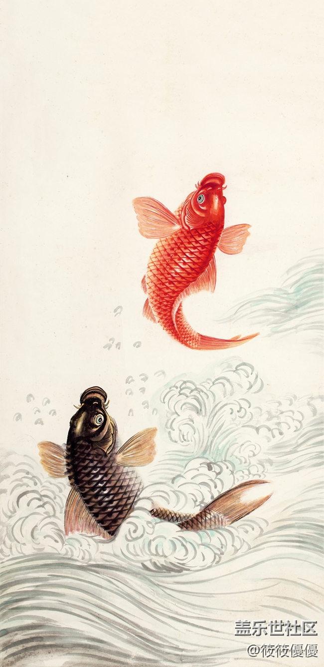 吳青霞《魚躍》作品，整做壁紙分享