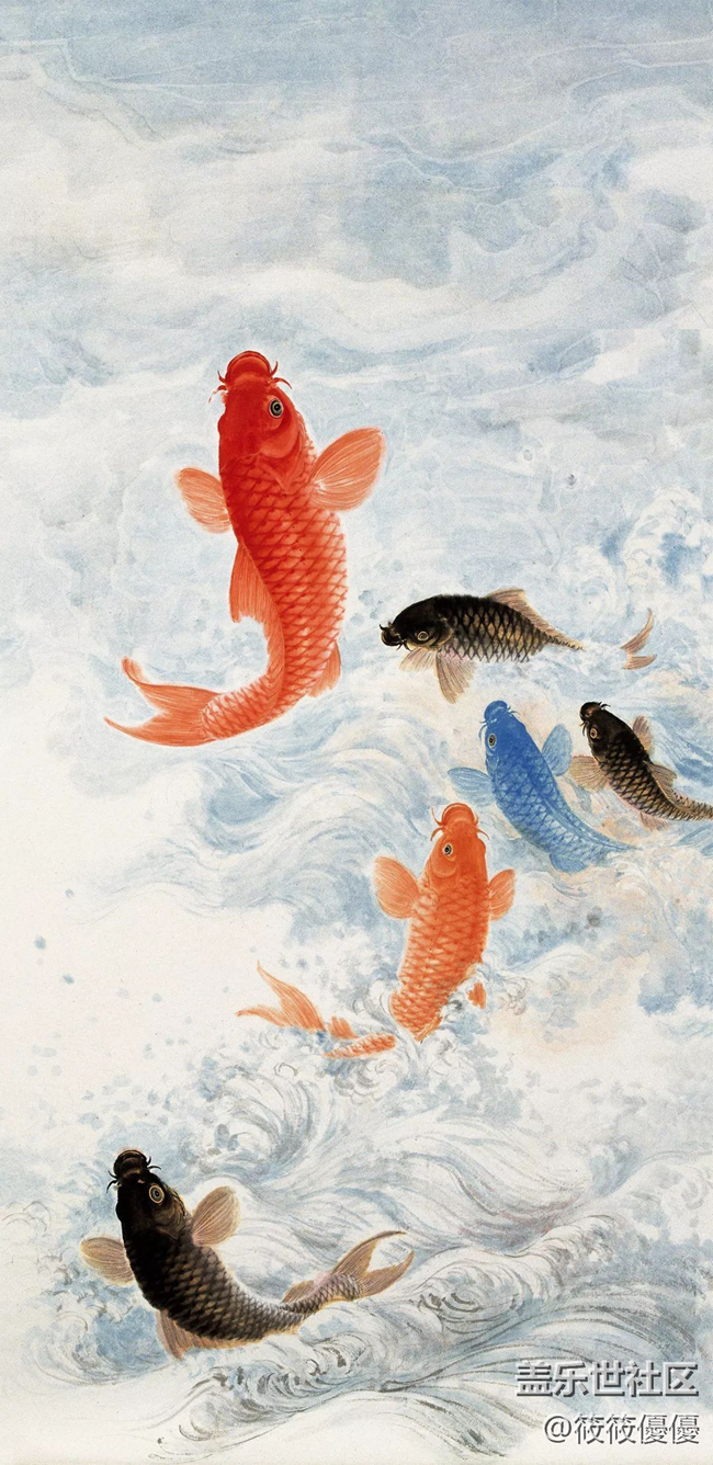 吳青霞《魚躍》作品，整做壁紙分享