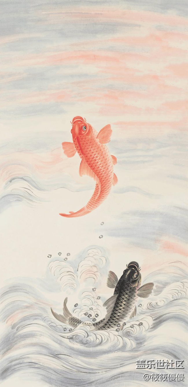 吳青霞《魚躍》作品，整做壁紙分享