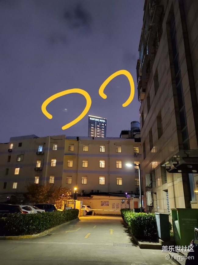 晚上拍攝燈光夜景有光斑.