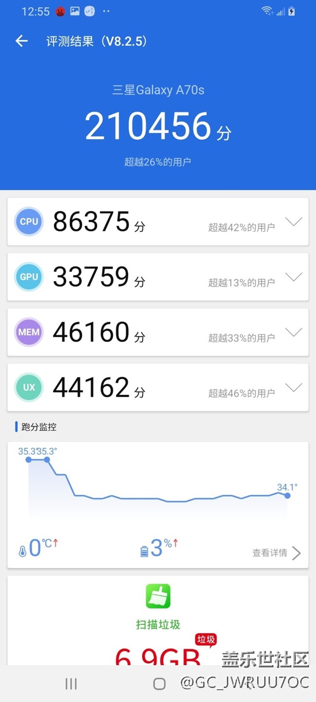 分享一下買回來的A70S的一些測試數(shù)據(jù)