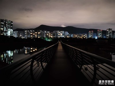 夜色下的高園濕地公園