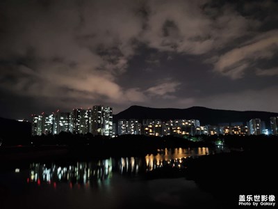 夜幕下的高園水庫濕地公園