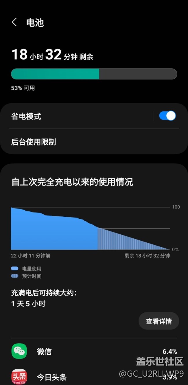 看看我的oneui 5.0待機耗電吧！還是很給力的