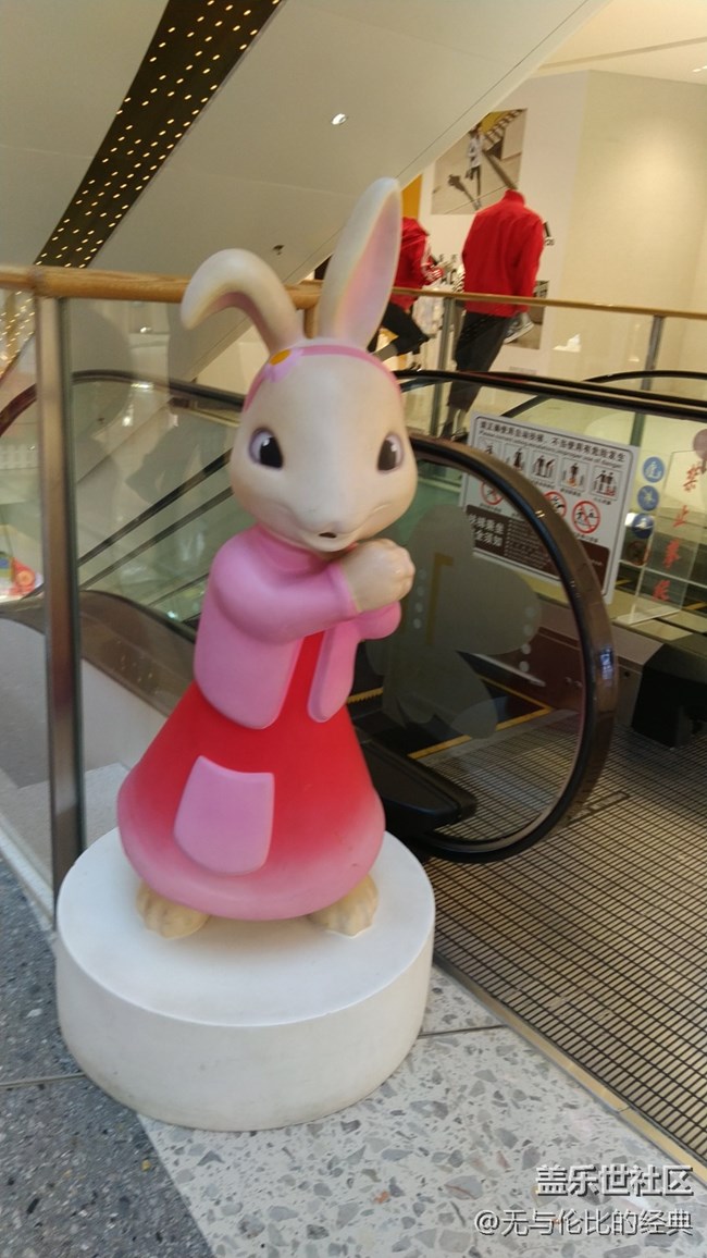 【玉兔呈祥】电梯旁的迎宾兔