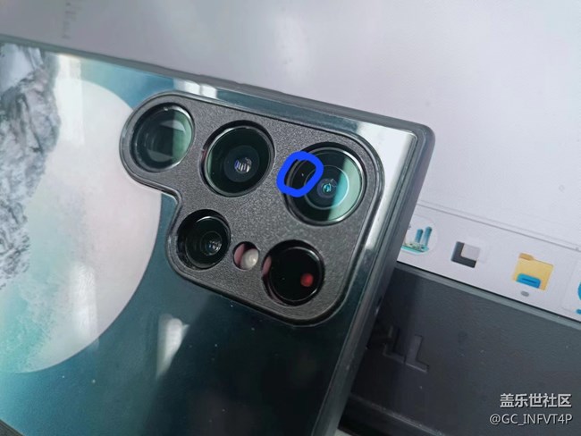 S22u后殼墜落，廣角攝像頭很深的劃痕。。