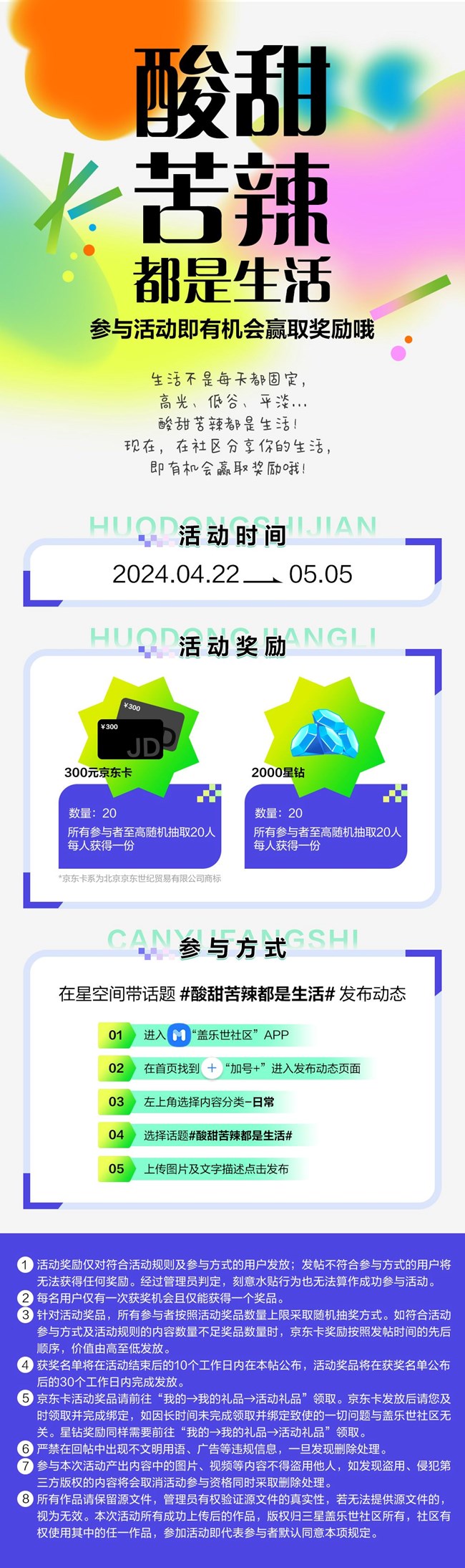 酸甜苦辣都是生活 參與活動(dòng)即有機(jī)會(huì)贏取獎(jiǎng)勵(lì)哦