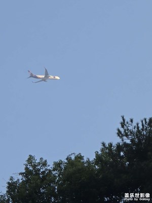 飛機(jī)路過(guò)，順便抓拍。