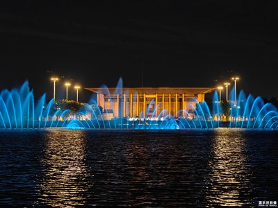 【三星手機(jī)里的夜】南湖革命紀(jì)念館前的音樂噴泉