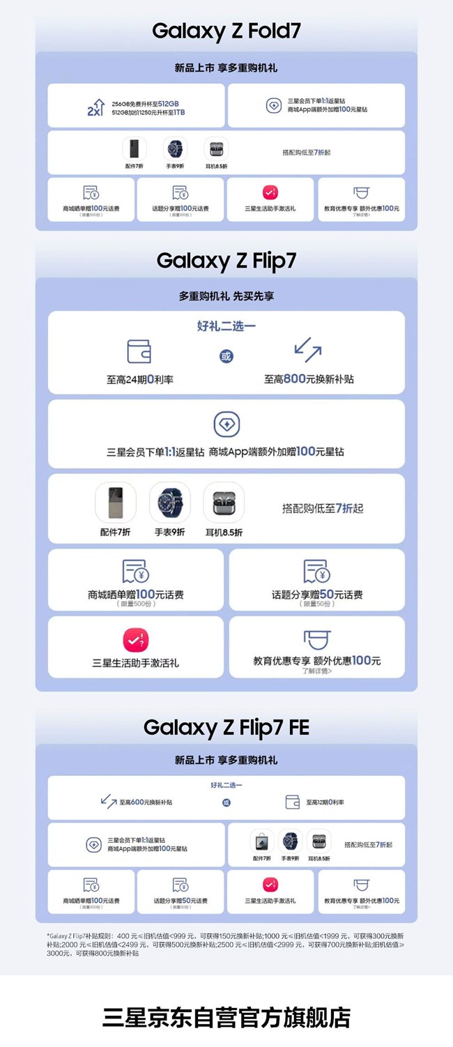Galaxy Z Fold7 | Z Flip7全面開售 福利信息匯總