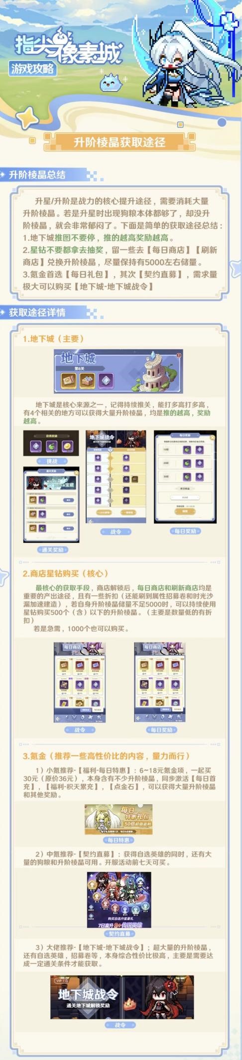 《指尖像素城》升階棱晶獲取攻略