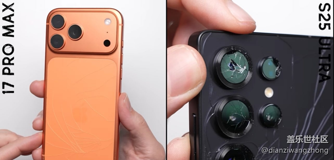 三星 Galaxy S25 Ultra 在驚險跌落測試中擊敗 iPhone 17 Pro Max