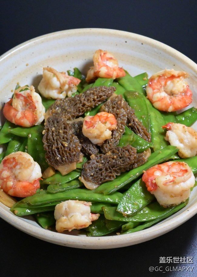 【食暖朝夕】羊肚菌荷蘭豆炒蝦仁