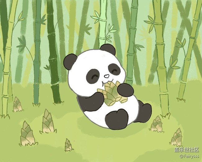 【SPen繪畫】熊貓吃筍