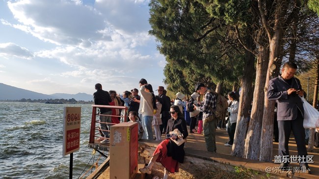 云南的滇池全是人啊