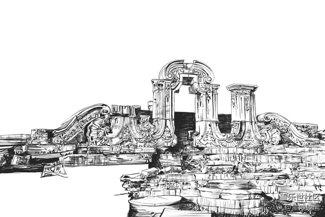 我用三星盖乐世note10画魅力北京-圆明园遗址